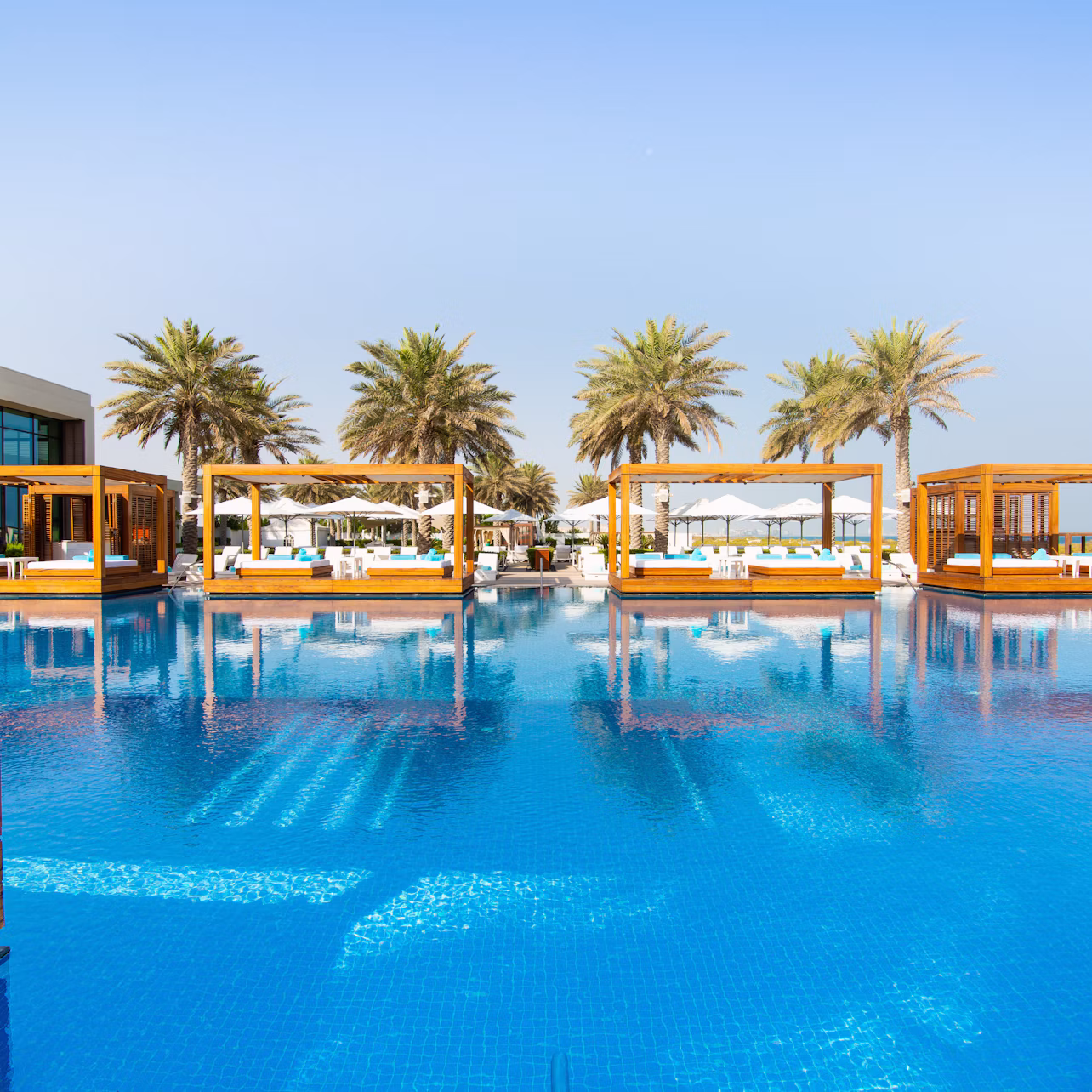 pool area, cabanas