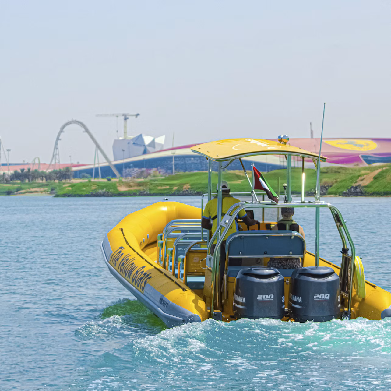 enjoy views from the idyllic Ferrari World in Yas Island.