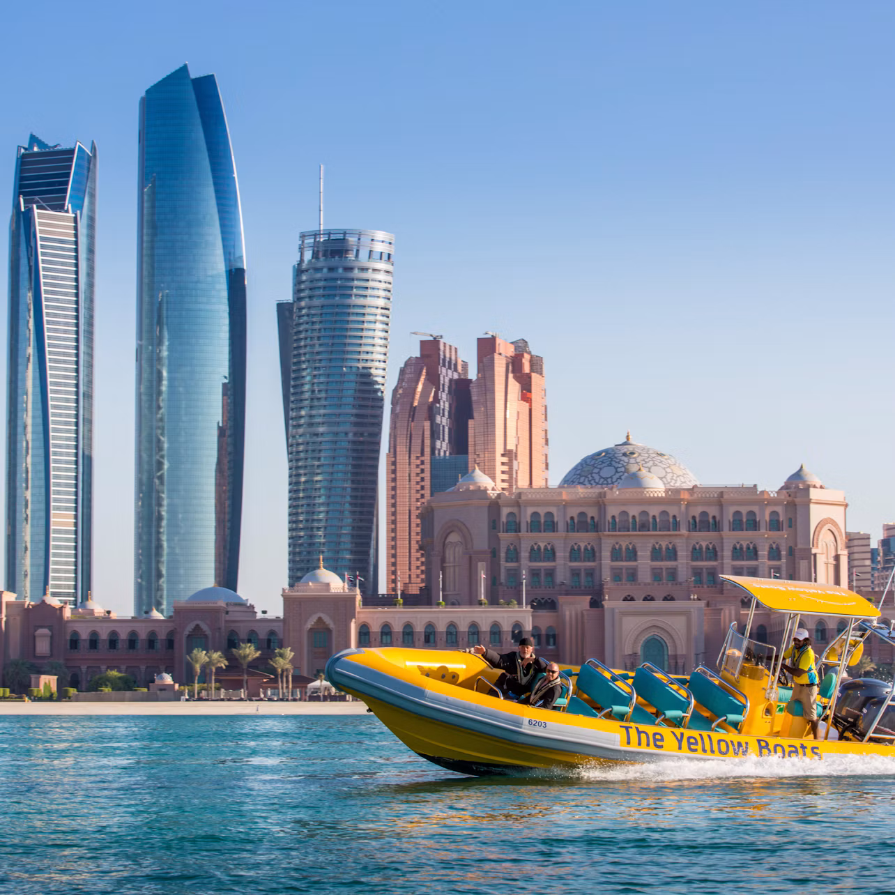 One of the amazing key sights is Emirates Palace and Etihad towers, Abu Dhabi