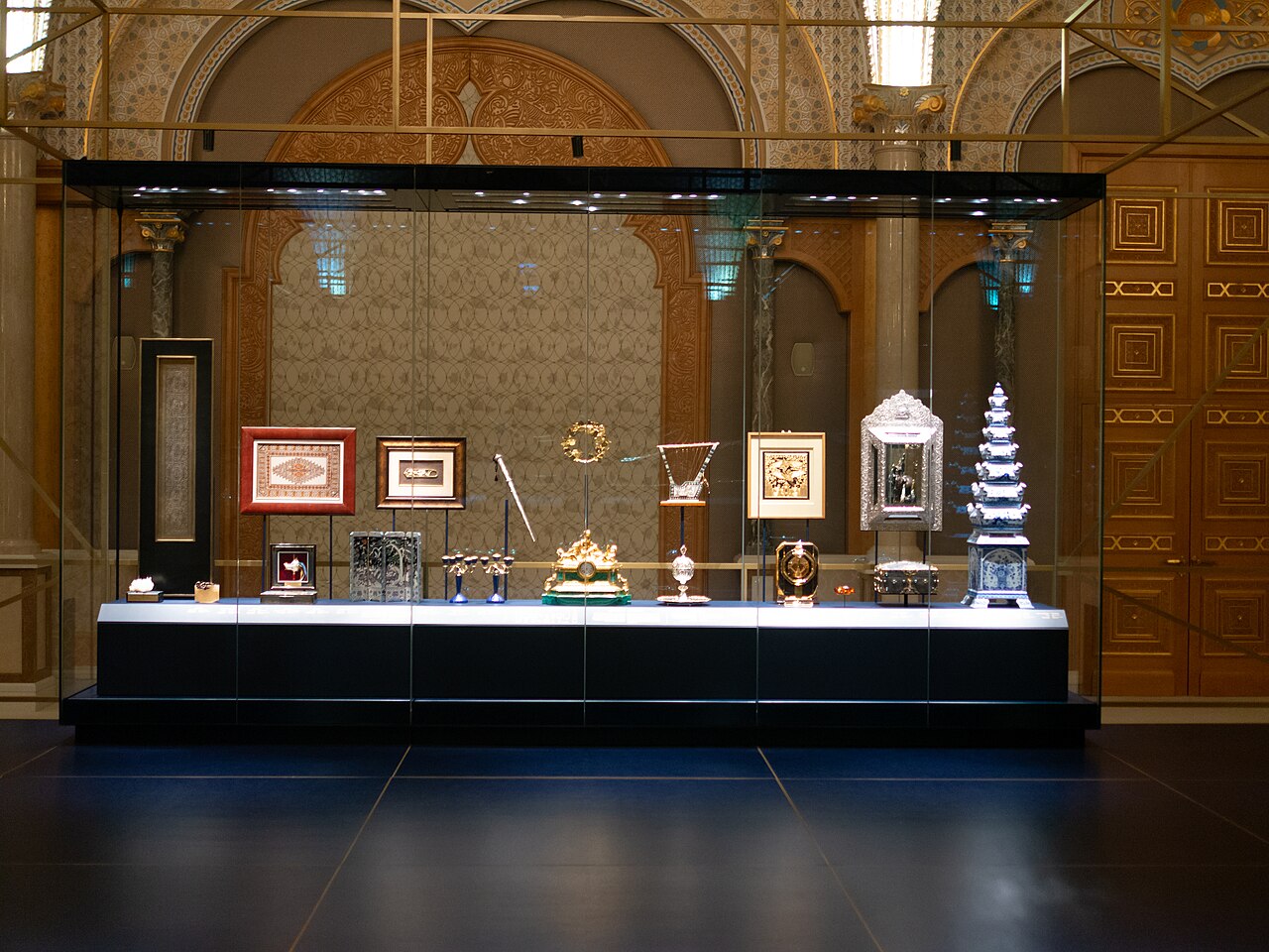 Architectural interior of Qasr Al Watan in Abu Dhabi, a major cultural sightseeing venue