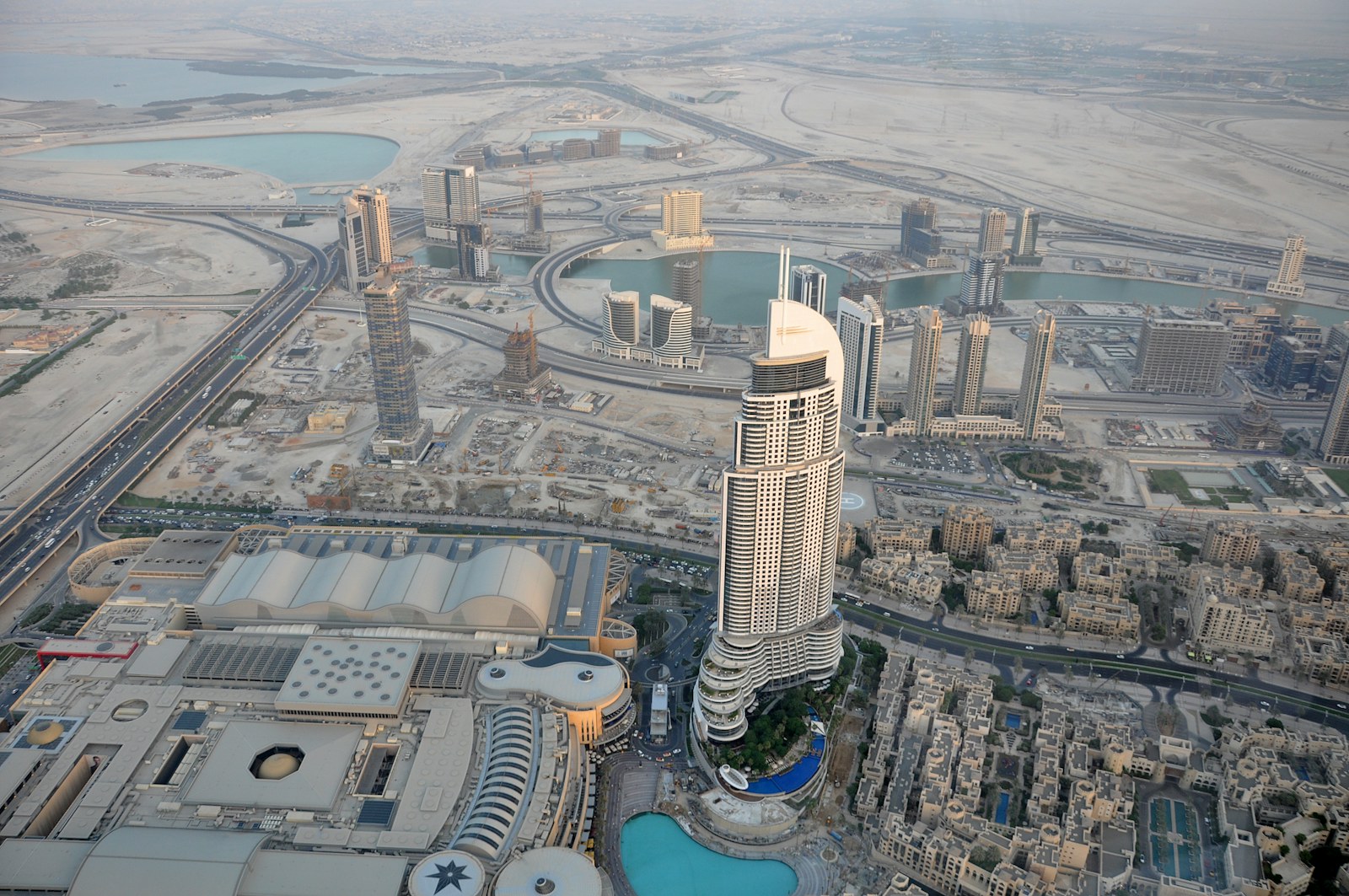 Panoramic view across Downtown Dubai from above